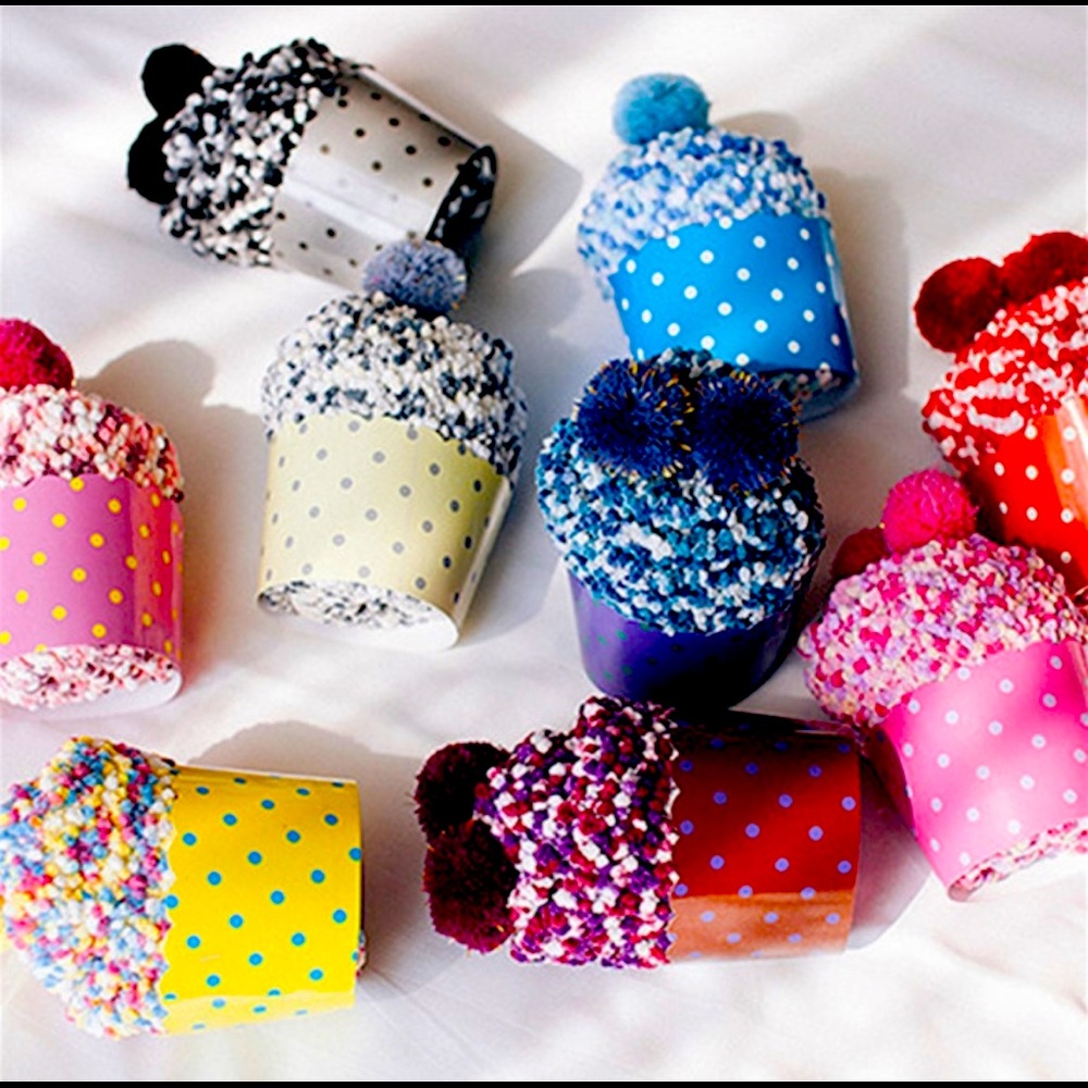 Cupcake Pom Pom Fuzzy Socks